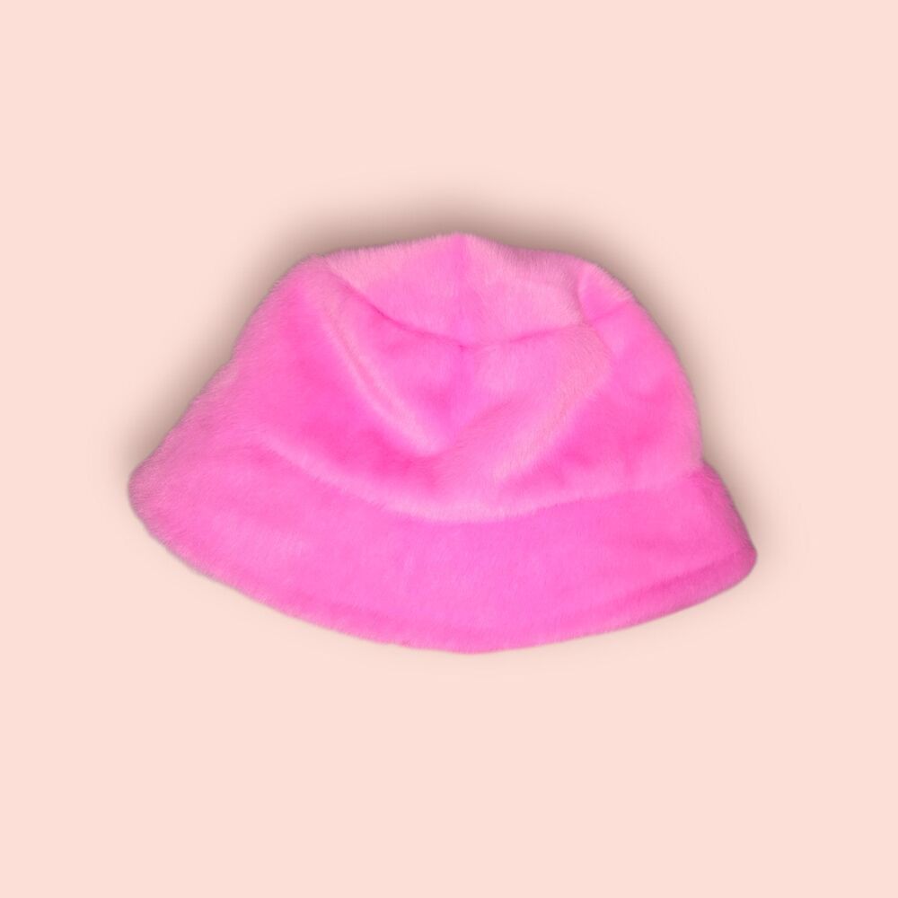 Apparis Tatum Faux Fur Bucket Hat Sugar Pink Cozy Vegan Winter Plush Luxury